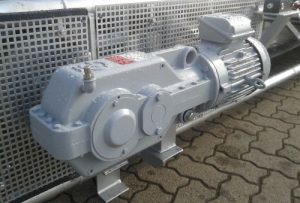 Kegelrad-Getriebemotor, 11,0 kW ca. 57 U/min, Hohlwellen-Ø 60mm, Rücklaufsp.