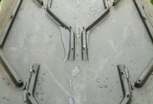 Gummi-Steilfördergurt, Gurtbreite 650 mm Typ EP 250/2 - 3:1,5 - mit V/Y17-Profil
