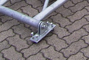Adapter, verzinkt, für Ø 34 mm für Stützen/Fahrgestelle
